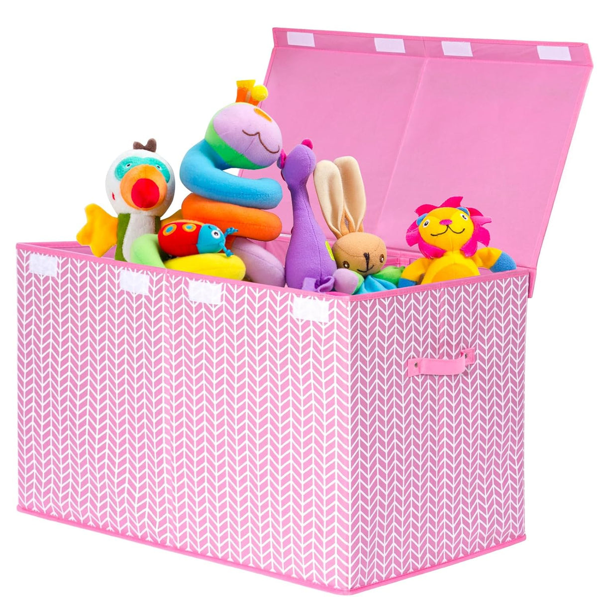 Toy Box Storage Chest with Divider, Large Sturdy Toy Bin Organizer Basket with Lid for Kids, Boys, Girls, Nursery, Living Room, Bedroom, Playroom, Closet, 25"x13" x16"(Gradient Grey)