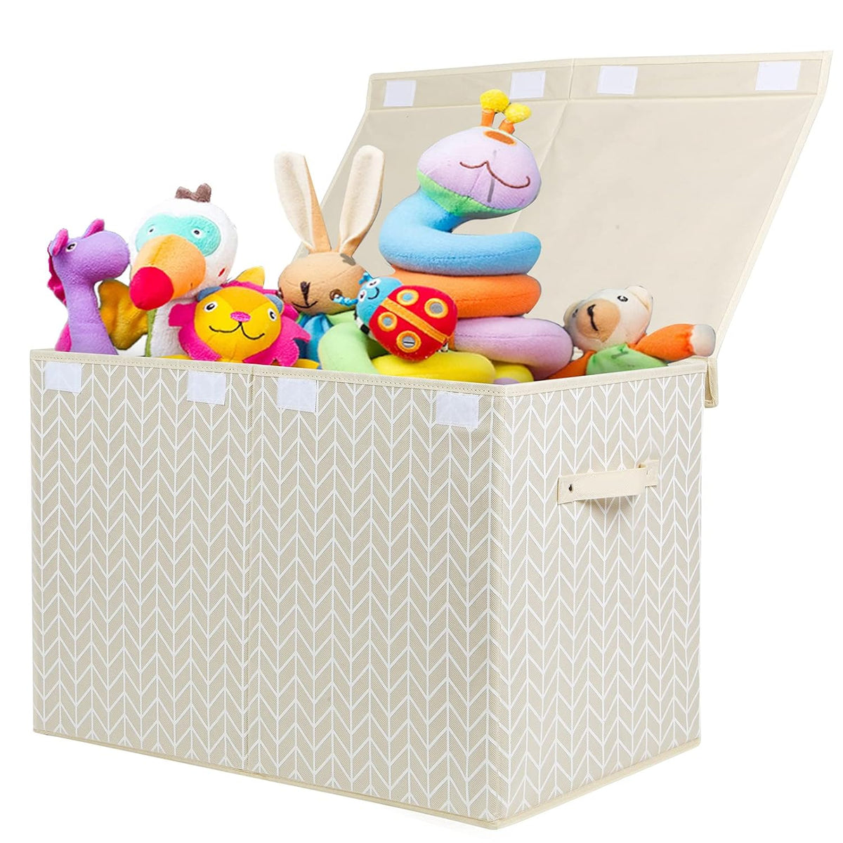 Toy Box Storage Chest with Divider, Large Sturdy Toy Bin Organizer Basket with Lid for Kids, Boys, Girls, Nursery, Living Room, Bedroom, Playroom, Closet, 25"x13" x16"(Gradient Grey)