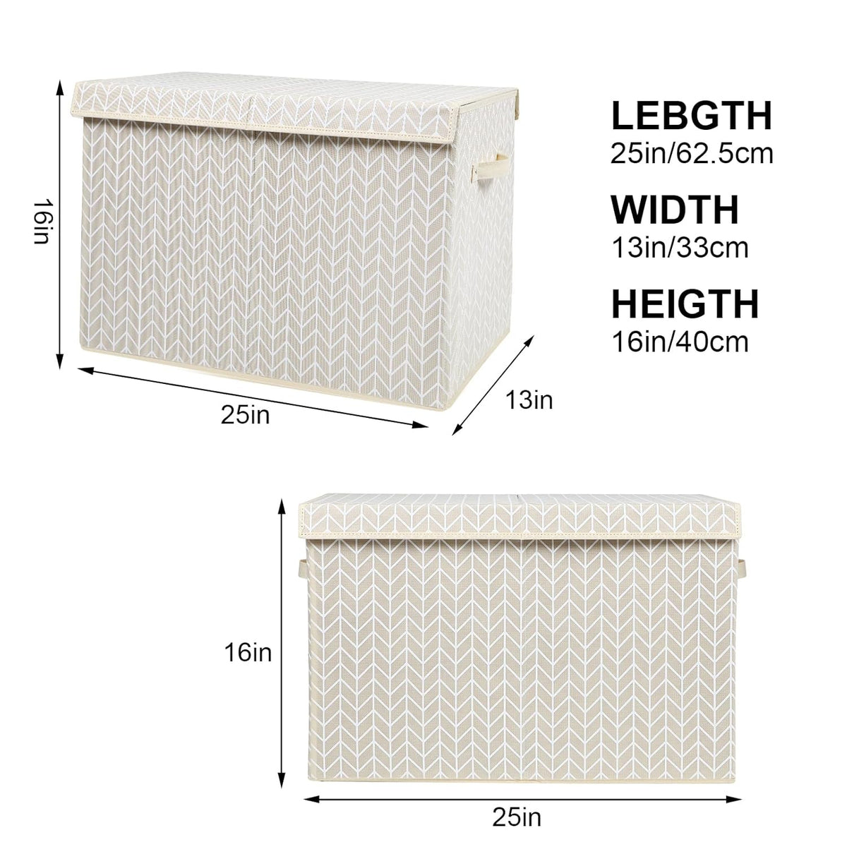 Toy Box Storage Chest with Divider, Large Sturdy Toy Bin Organizer Basket with Lid for Kids, Boys, Girls, Nursery, Living Room, Bedroom, Playroom, Closet, 25"x13" x16"(Gradient Grey)