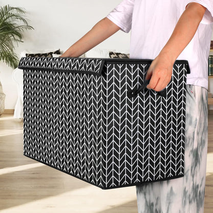 Toy Box Storage Chest with Divider, Large Sturdy Toy Bin Organizer Basket with Lid for Kids, Boys, Girls, Nursery, Living Room, Bedroom, Playroom, Closet, 25"x13" x16"(Gradient Grey)