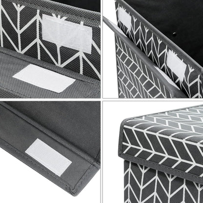 Toy Box Storage Chest with Divider, Large Sturdy Toy Bin Organizer Basket with Lid for Kids, Boys, Girls, Nursery, Living Room, Bedroom, Playroom, Closet, 25"x13" x16"(Gradient Grey)