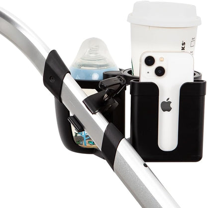 Universal Stroller Cup Holder with Phone Holder, 3-in-1 Cup Holder - Large Caliber, Milk Bottle & Drink Holder