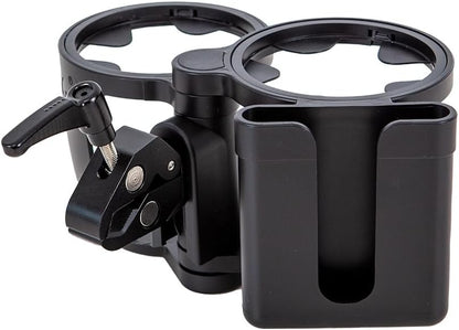 Universal Stroller Cup Holder with Phone Holder, 3-in-1 Cup Holder - Large Caliber, Milk Bottle & Drink Holder