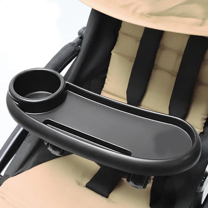 Attachable Tray for Strollers – Universal Snack Tray with Phone and Cup/Bottle Holder | Lightweight, Durable, and Easy-to-Attach Stroller Accessory