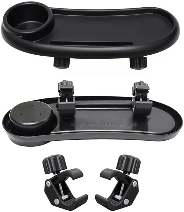 Attachable Tray for Strollers – Universal Snack Tray with Phone and Cup/Bottle Holder | Lightweight, Durable, and Easy-to-Attach Stroller Accessory