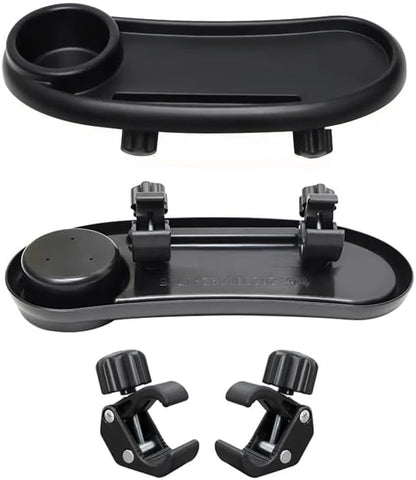 Attachable Tray for Strollers – Universal Snack Tray with Phone and Cup/Bottle Holder | Lightweight, Durable, and Easy-to-Attach Stroller Accessory
