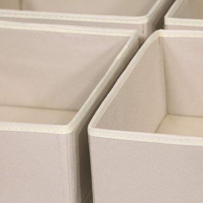 9 Pack Foldable Cloth Storage Box Closet Dresser Drawer Organizer Fabric Baskets Bins Containers Divider for Clothes Underwear Bras Socks Clothing, Beige 900