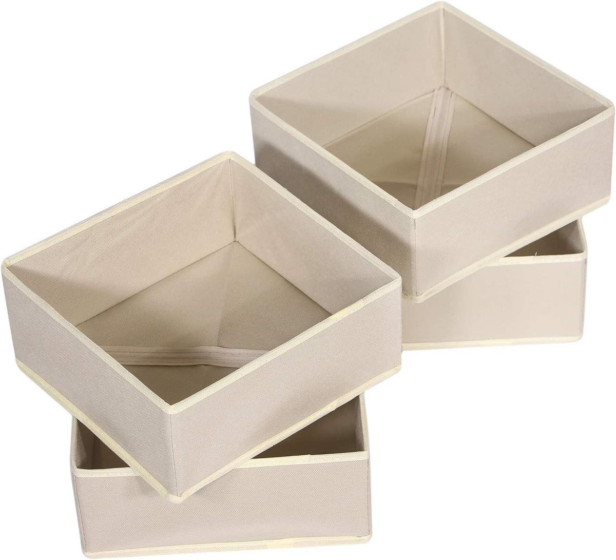 9 Pack Foldable Cloth Storage Box Closet Dresser Drawer Organizer Fabric Baskets Bins Containers Divider for Clothes Underwear Bras Socks Clothing, Beige 900
