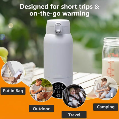 Portable Bottle Warmer, 17oz Milk & Water Warmer for Travel