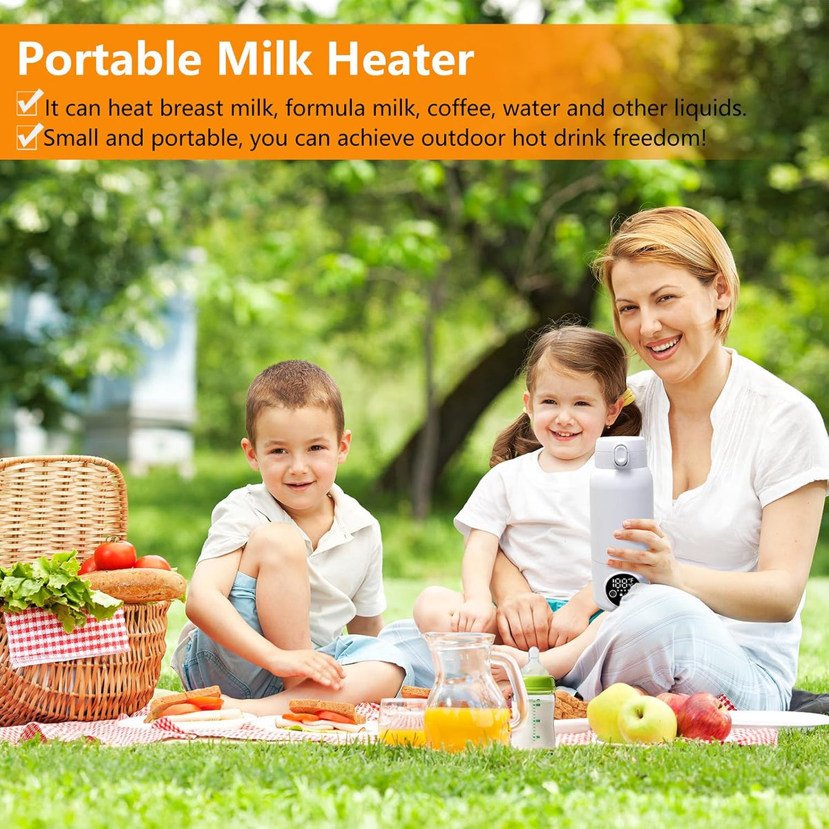 Portable Bottle Warmer, 17oz Milk & Water Warmer for Travel