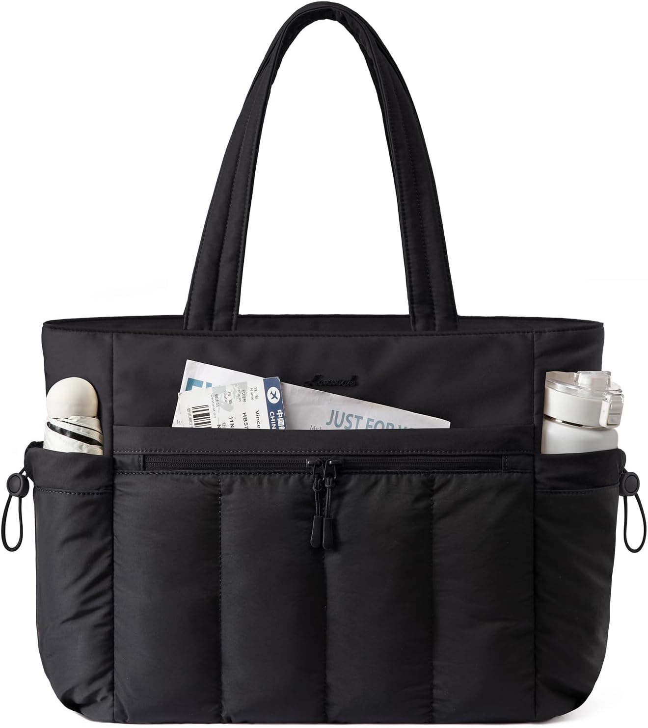 Puffer Laptop Bag for Women, Ultra-Lightweight Work Bag Tote w/Organized Compartments, 15.6/17.3“, for Travel&Work