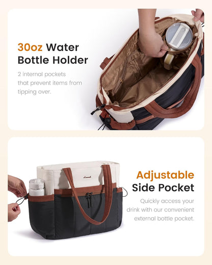 Puffer Laptop Bag for Women, Ultra-Lightweight Work Bag Tote w/Organized Compartments, 15.6/17.3“, for Travel&Work