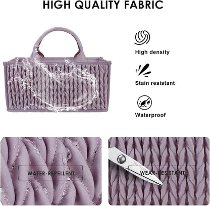 Baby Nappy Caddy,Large Portable Baby Diaper Caddy Organiser Baby Caddy Storage Basket Nursery Storage Bin for Diapers and Wipes with Detachable Compartments(Purple)