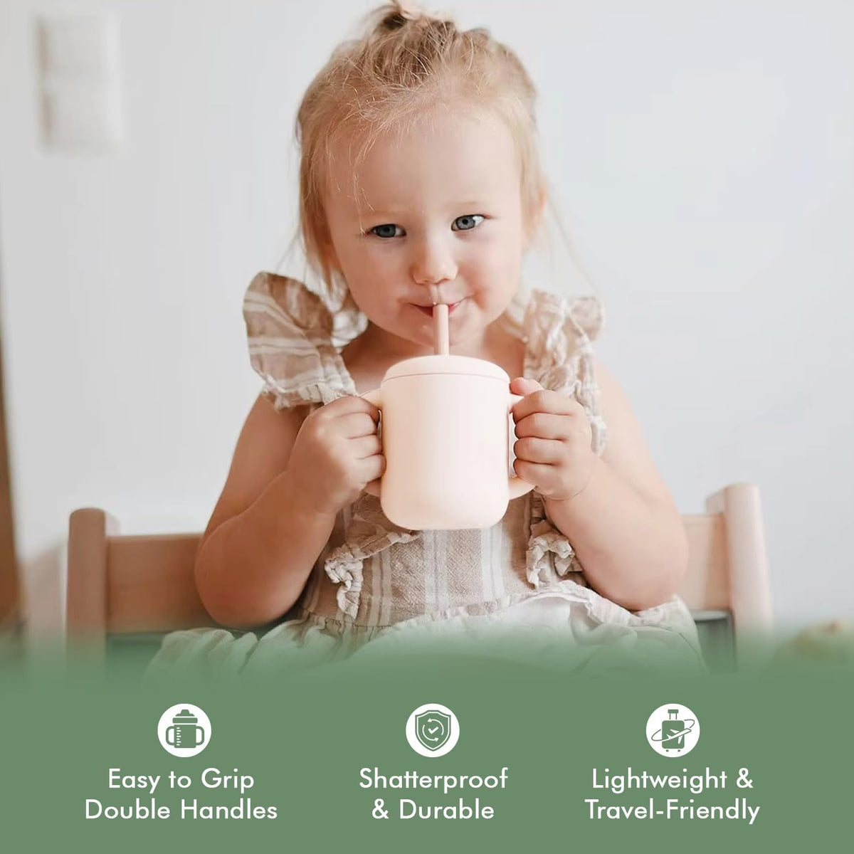 Teo 3-in-1 Baby Sippy & Snack Cup – Spill-Proof Silicone Toddler Cup with Straw & Snack Lid – BPA-Free, Leak-Proof, Dishwasher & Microwave Safe – Easy Grip Training Cup for Babies & Kids - Blue