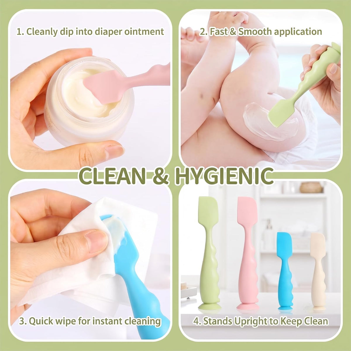 Butt Spatula Baby Diaper Cream Spatula 4 Pack-Butt Paste spatula