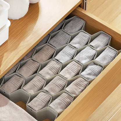 Drawer Divider Organizer Adjustable DIY Grid Honeycomb Drawer Divider for Underwear Belt Scarf Socks White