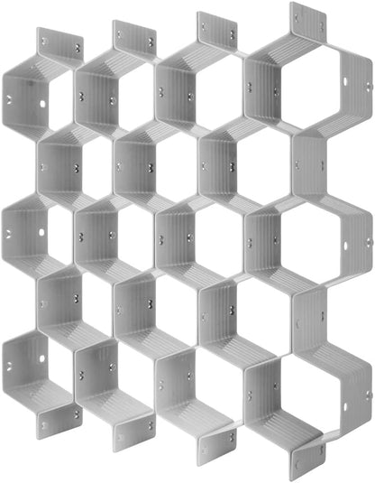 Drawer Divider Organizer Adjustable DIY Grid Honeycomb Drawer Divider for Underwear Belt Scarf Socks White
