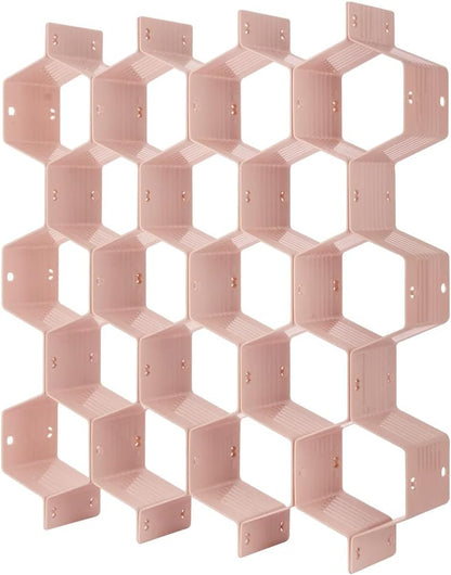 Drawer Divider Organizer Adjustable DIY Grid Honeycomb Drawer Divider for Underwear Belt Scarf Socks White