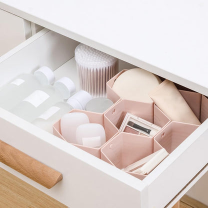 Drawer Divider Organizer Adjustable DIY Grid Honeycomb Drawer Divider for Underwear Belt Scarf Socks White