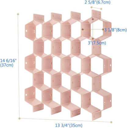 Drawer Divider Organizer Adjustable DIY Grid Honeycomb Drawer Divider for Underwear Belt Scarf Socks White