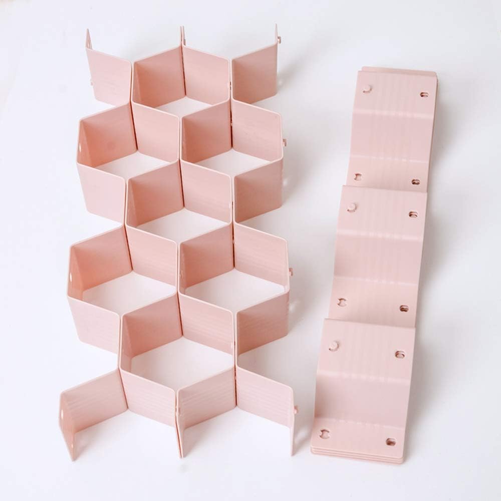 Drawer Divider Organizer Adjustable DIY Grid Honeycomb Drawer Divider for Underwear Belt Scarf Socks White