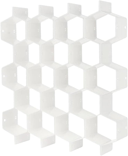 Drawer Divider Organizer Adjustable DIY Grid Honeycomb Drawer Divider for Underwear Belt Scarf Socks White