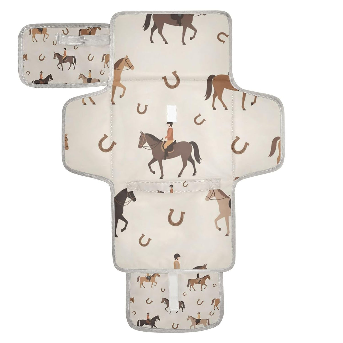 Horse Horseshoes Print Portable Diaper Changing Pad for Camping