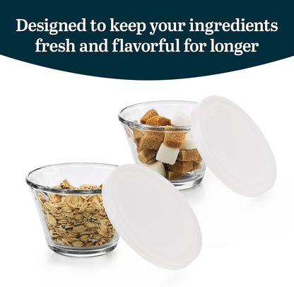 Small Glass Bowls with Lids Set of 8, Food Storage Prep Containers