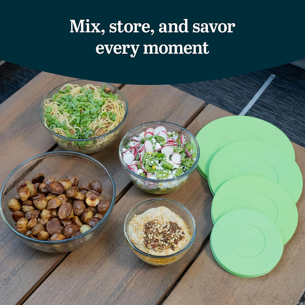 Small Glass Bowls with Lids Set of 8, Food Storage Prep Containers