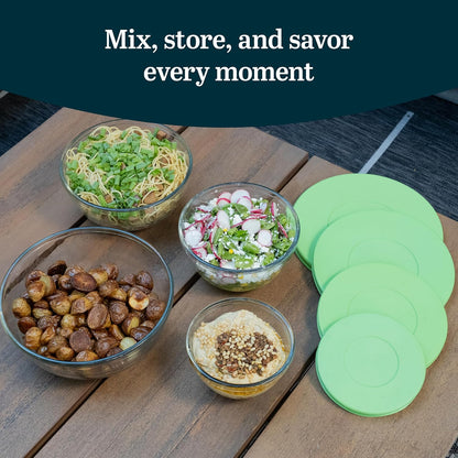 Small Glass Bowls with Lids Set of 8, Food Storage Prep Containers