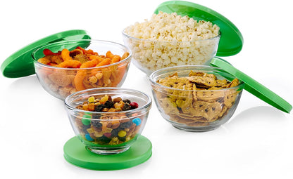Small Glass Bowls with Lids Set of 8, Food Storage Prep Containers
