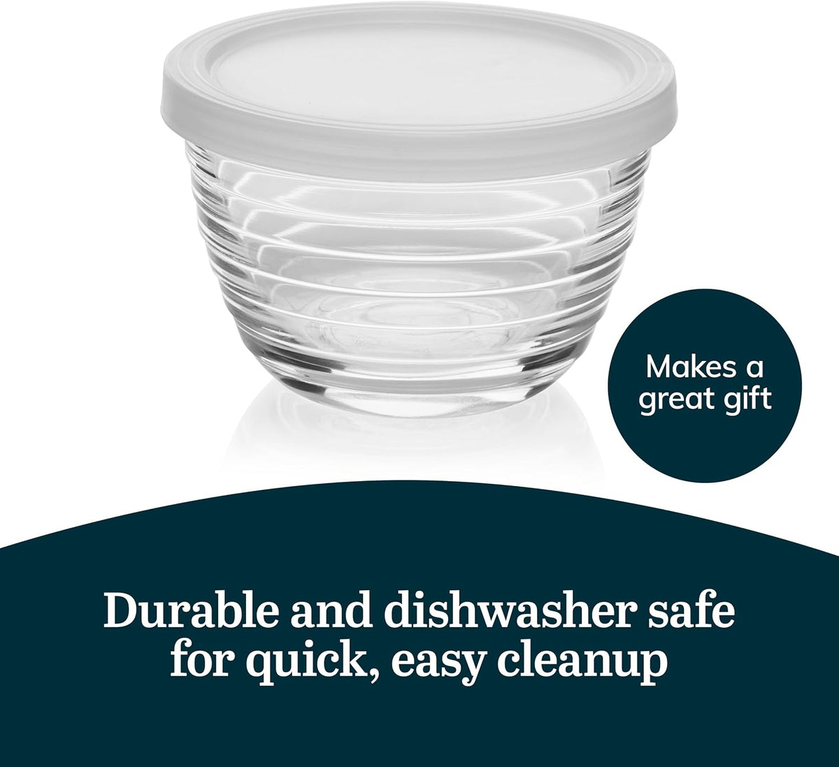 Small Glass Bowls with Lids Set of 8, Food Storage Prep Containers