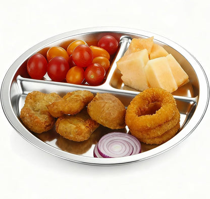 8PCS Baby Feeding Set & 3 Pack Stainless Steel Divided Plates