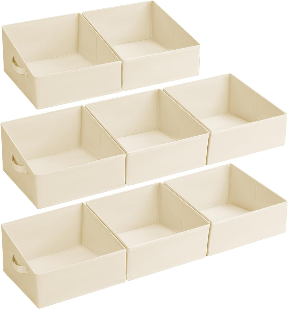 Large Closet Shelf Organizer Bins 6 Packs with Handles and Divider, Fabric Trapezoid Storage Baskets, Foldable Clothes Containers Box for Shelf, Towel, Book, Toy, Purse, Hats, Grey