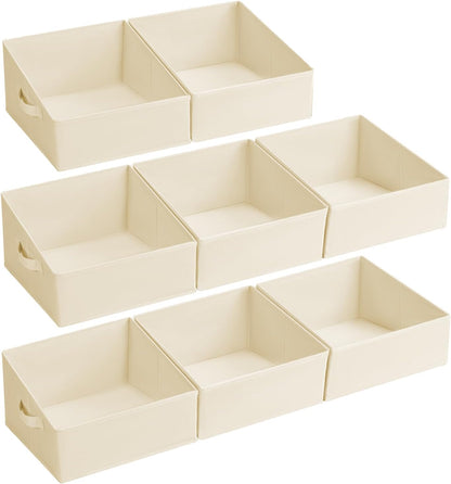 Large Closet Shelf Organizer Bins 6 Packs with Handles and Divider, Fabric Trapezoid Storage Baskets, Foldable Clothes Containers Box for Shelf, Towel, Book, Toy, Purse, Hats, Grey