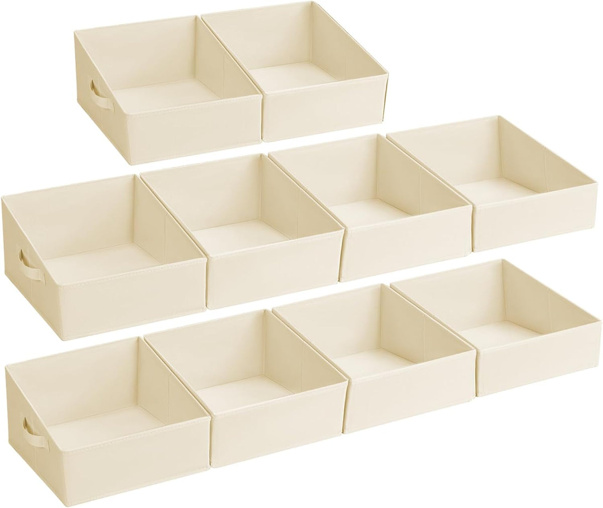 Large Closet Shelf Organizer Bins 6 Packs with Handles and Divider, Fabric Trapezoid Storage Baskets, Foldable Clothes Containers Box for Shelf, Towel, Book, Toy, Purse, Hats, Grey