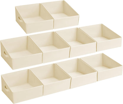 Large Closet Shelf Organizer Bins 6 Packs with Handles and Divider, Fabric Trapezoid Storage Baskets, Foldable Clothes Containers Box for Shelf, Towel, Book, Toy, Purse, Hats, Grey