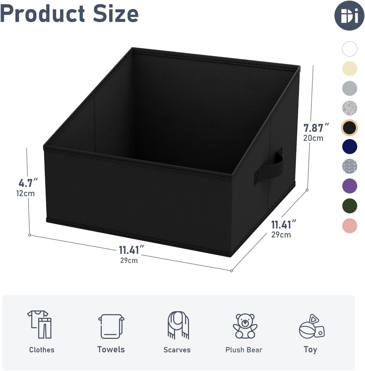 Large Closet Shelf Organizer Bins 6 Packs with Handles and Divider, Fabric Trapezoid Storage Baskets, Foldable Clothes Containers Box for Shelf, Towel, Book, Toy, Purse, Hats, Grey