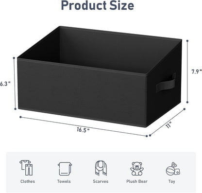 Large Closet Shelf Organizer Bins 6 Packs with Handles and Divider, Fabric Trapezoid Storage Baskets, Foldable Clothes Containers Box for Shelf, Towel, Book, Toy, Purse, Hats, Grey