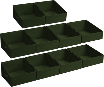 Large Closet Shelf Organizer Bins 6 Packs with Handles and Divider, Fabric Trapezoid Storage Baskets, Foldable Clothes Containers Box for Shelf, Towel, Book, Toy, Purse, Hats, Grey