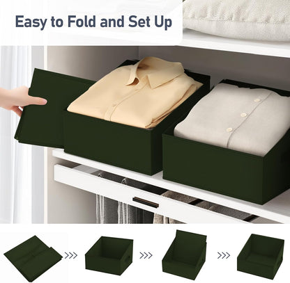 Large Closet Shelf Organizer Bins 6 Packs with Handles and Divider, Fabric Trapezoid Storage Baskets, Foldable Clothes Containers Box for Shelf, Towel, Book, Toy, Purse, Hats, Grey