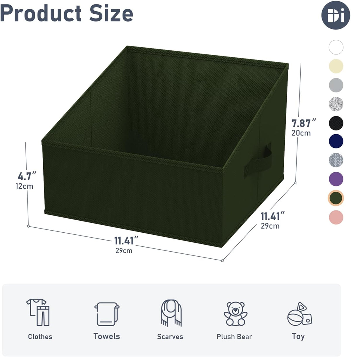 Large Closet Shelf Organizer Bins 6 Packs with Handles and Divider, Fabric Trapezoid Storage Baskets, Foldable Clothes Containers Box for Shelf, Towel, Book, Toy, Purse, Hats, Grey