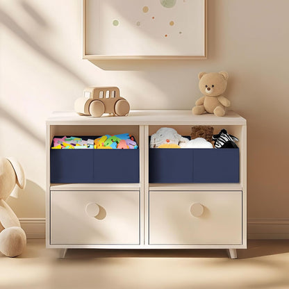 Large Closet Shelf Organizer Bins 6 Packs with Handles and Divider, Fabric Trapezoid Storage Baskets, Foldable Clothes Containers Box for Shelf, Towel, Book, Toy, Purse, Hats, Grey