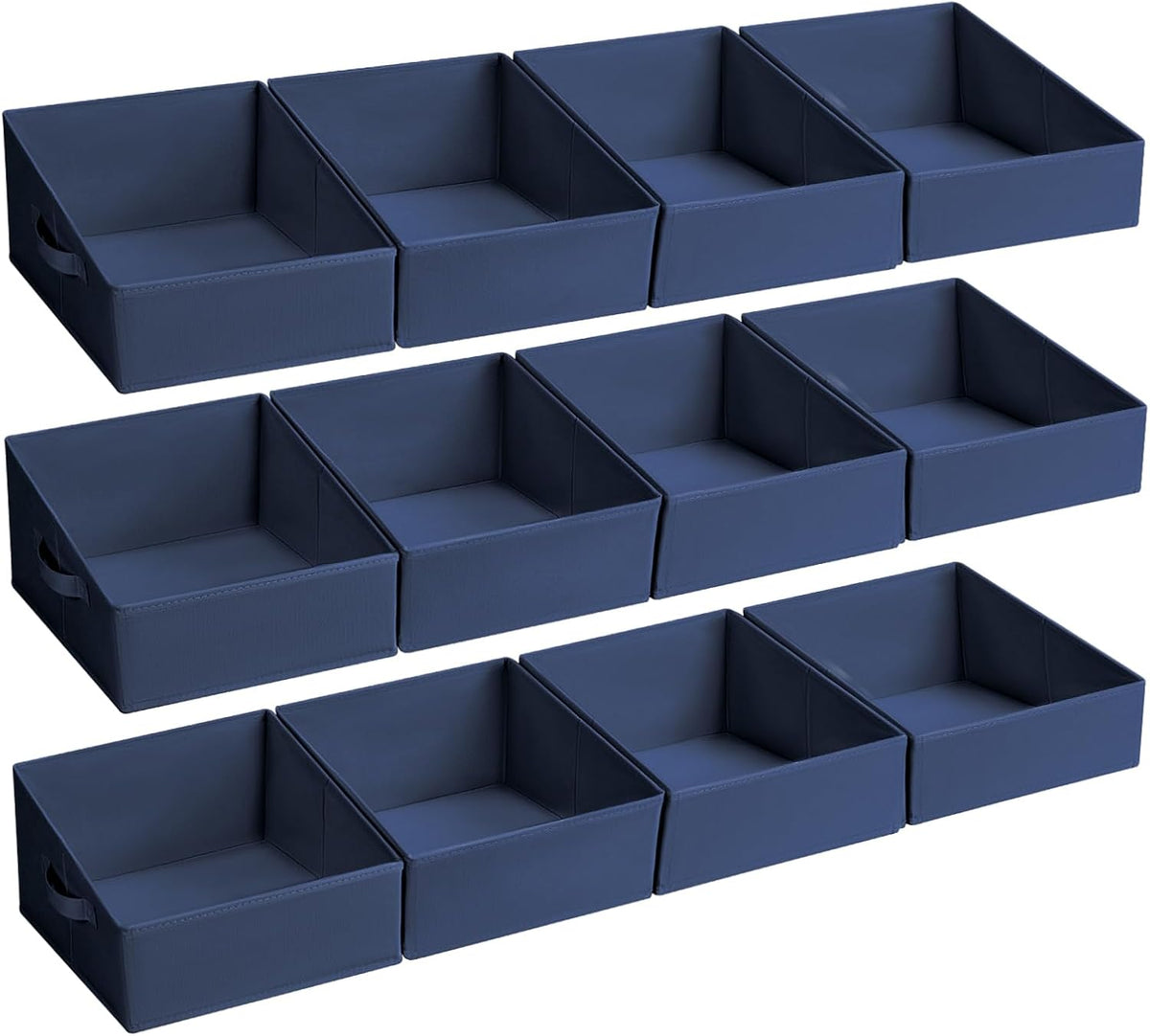 Large Closet Shelf Organizer Bins 6 Packs with Handles and Divider, Fabric Trapezoid Storage Baskets, Foldable Clothes Containers Box for Shelf, Towel, Book, Toy, Purse, Hats, Grey