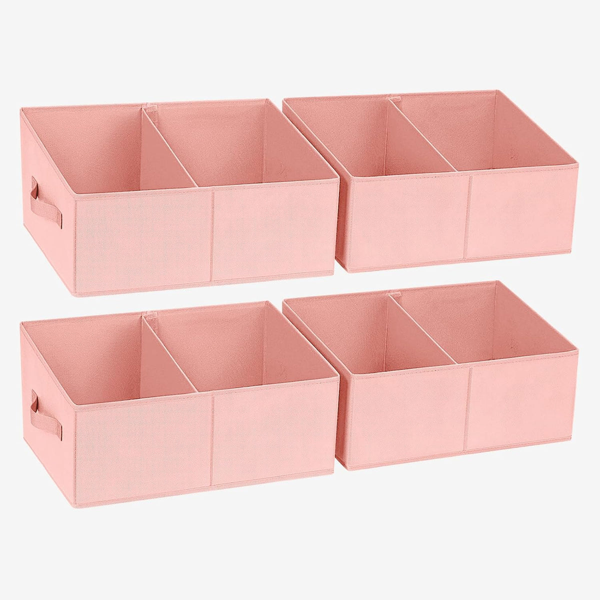 Large Closet Shelf Organizer Bins 6 Packs with Handles and Divider, Fabric Trapezoid Storage Baskets, Foldable Clothes Containers Box for Shelf, Towel, Book, Toy, Purse, Hats, Grey