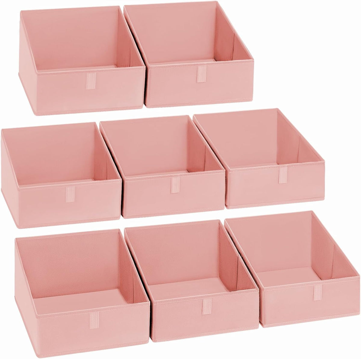 Large Closet Shelf Organizer Bins 6 Packs with Handles and Divider, Fabric Trapezoid Storage Baskets, Foldable Clothes Containers Box for Shelf, Towel, Book, Toy, Purse, Hats, Grey
