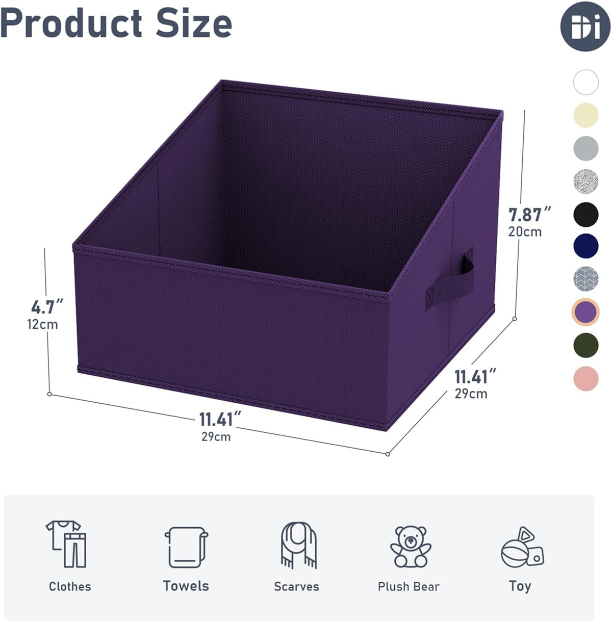 Large Closet Shelf Organizer Bins 6 Packs with Handles and Divider, Fabric Trapezoid Storage Baskets, Foldable Clothes Containers Box for Shelf, Towel, Book, Toy, Purse, Hats, Grey