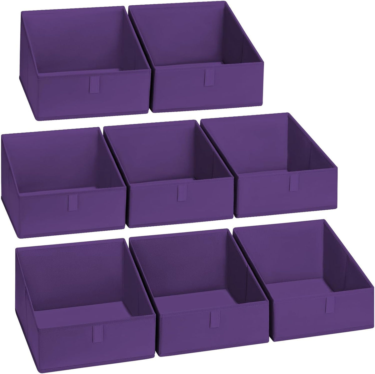 Large Closet Shelf Organizer Bins 6 Packs with Handles and Divider, Fabric Trapezoid Storage Baskets, Foldable Clothes Containers Box for Shelf, Towel, Book, Toy, Purse, Hats, Grey