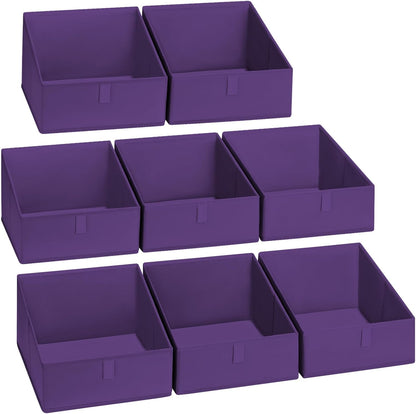 Large Closet Shelf Organizer Bins 6 Packs with Handles and Divider, Fabric Trapezoid Storage Baskets, Foldable Clothes Containers Box for Shelf, Towel, Book, Toy, Purse, Hats, Grey