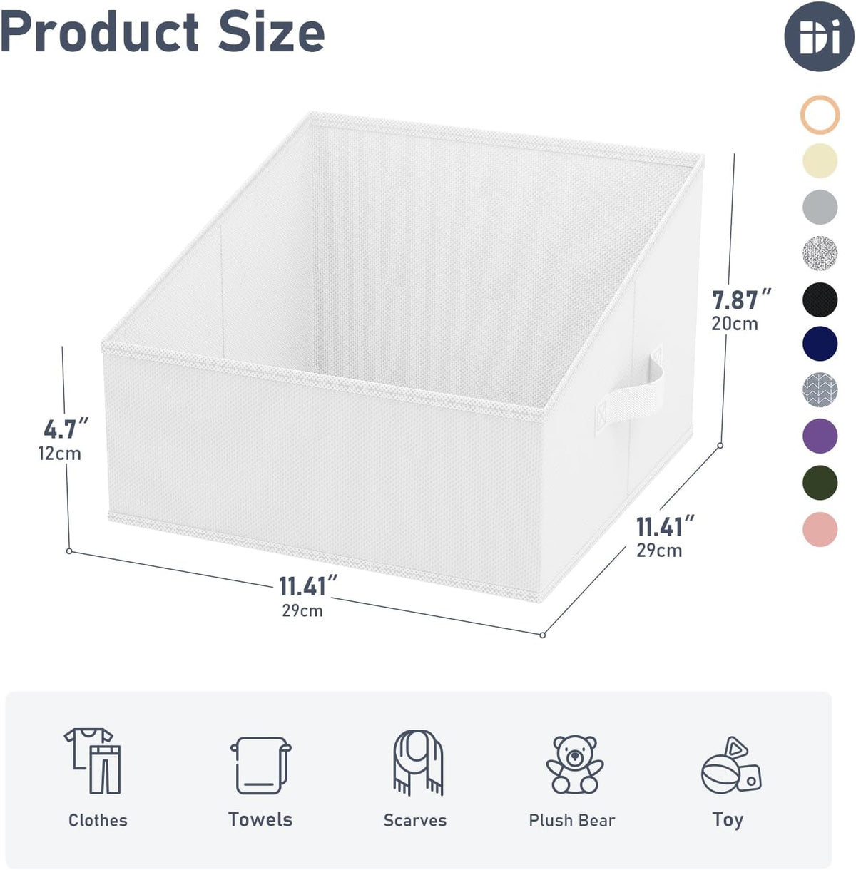Large Closet Shelf Organizer Bins 6 Packs with Handles and Divider, Fabric Trapezoid Storage Baskets, Foldable Clothes Containers Box for Shelf, Towel, Book, Toy, Purse, Hats, Grey